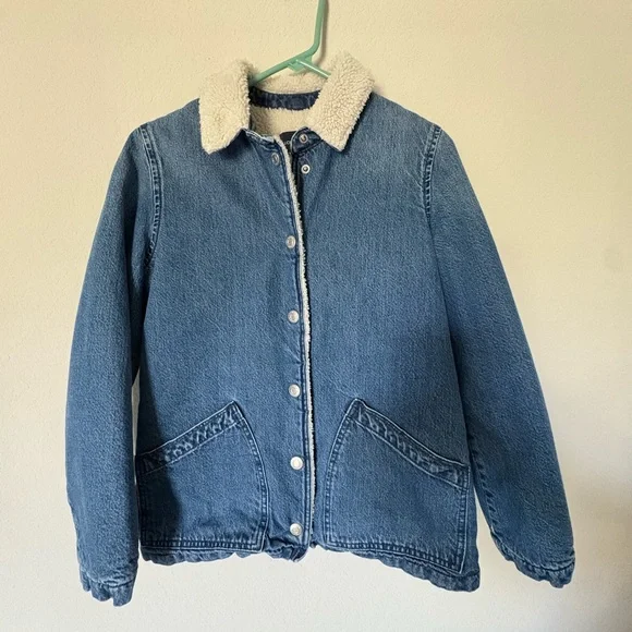J Crew Denim Sherpa Swing Jacket XS - Picture 3 of 9